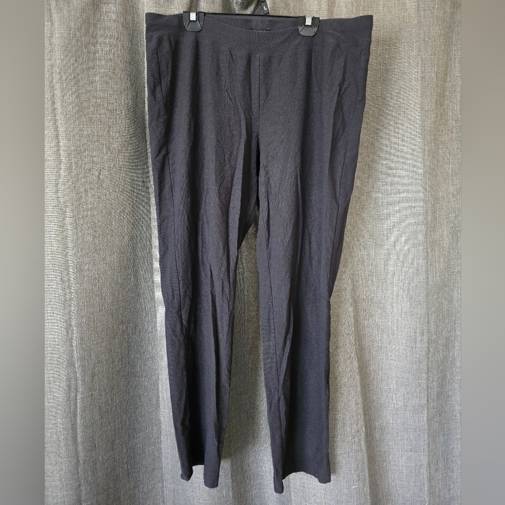 Eileen Fisher Dark Gray Pull On Pants Elastic Waist Women's Medium Viscose Blend